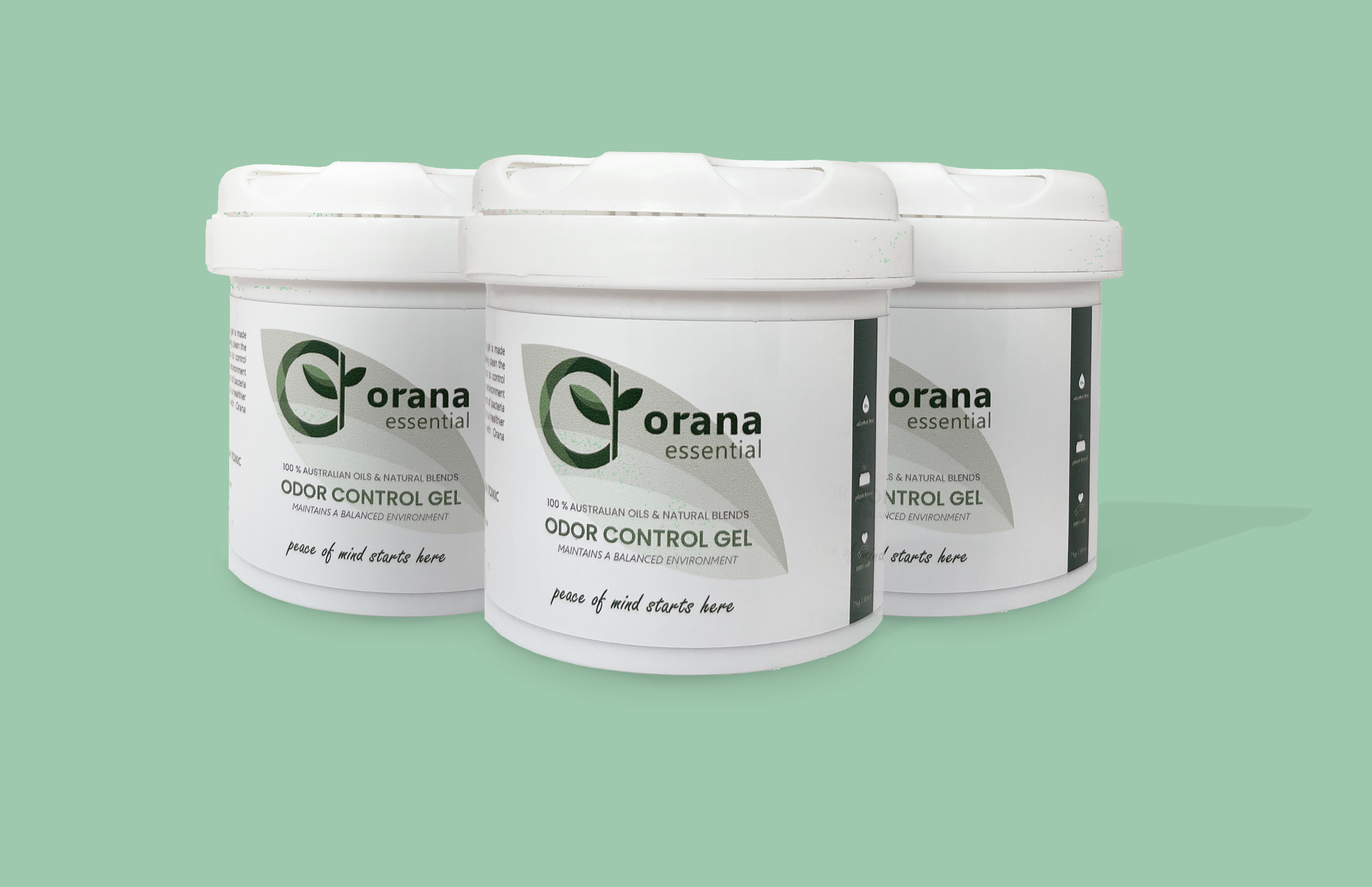 3 of the odor control gels - made to restore the indoor air quality.